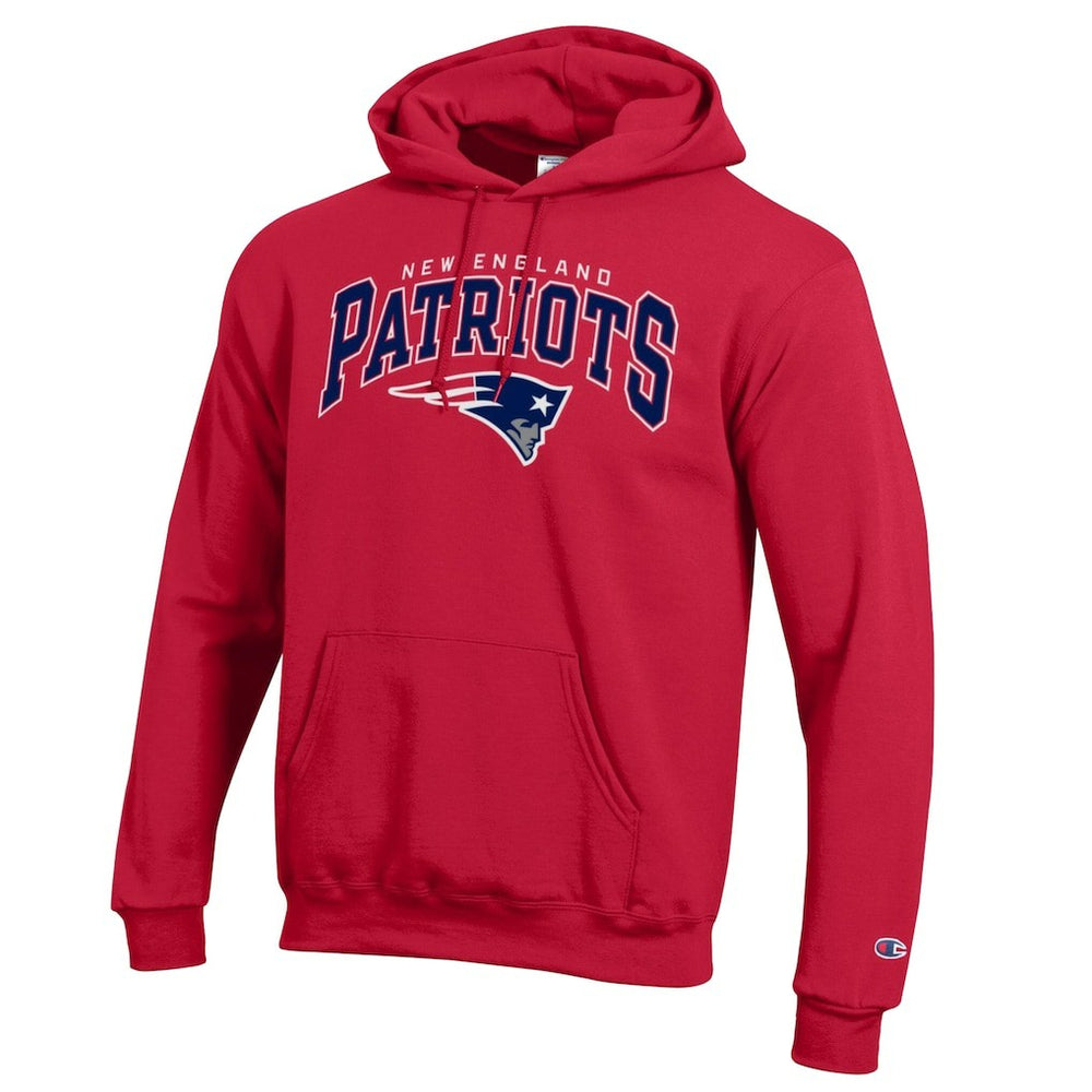 New England Patriots Champion Powerblend Arch over Logo Hoodie Red | NFL