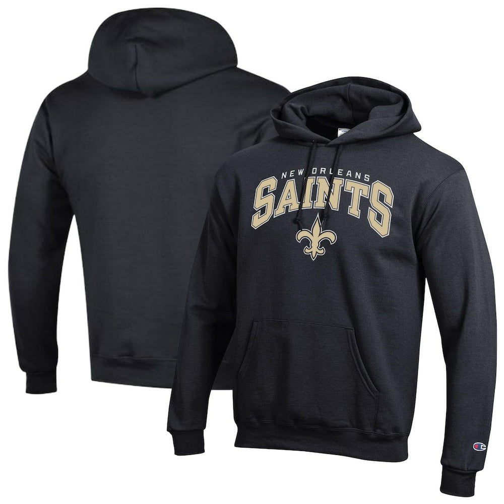 New Orleans Saints Champion Powerblend Arch over Logo Hoodie Black | NFL