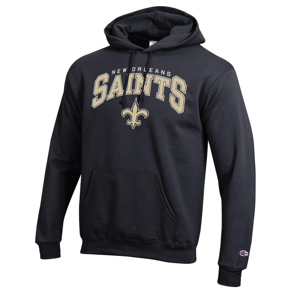 New Orleans Saints Champion Powerblend Arch over Logo Hoodie Black | NFL