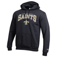 New Orleans Saints Champion Powerblend Arch over Logo Hoodie Black | NFL
