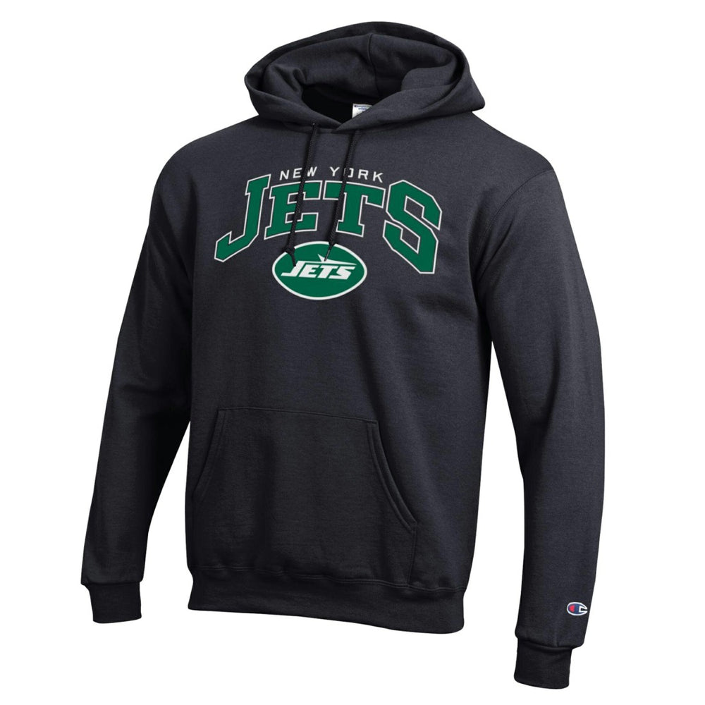 New York Jets Champion Powerblend Arch over Logo Hoodie Black | NFL