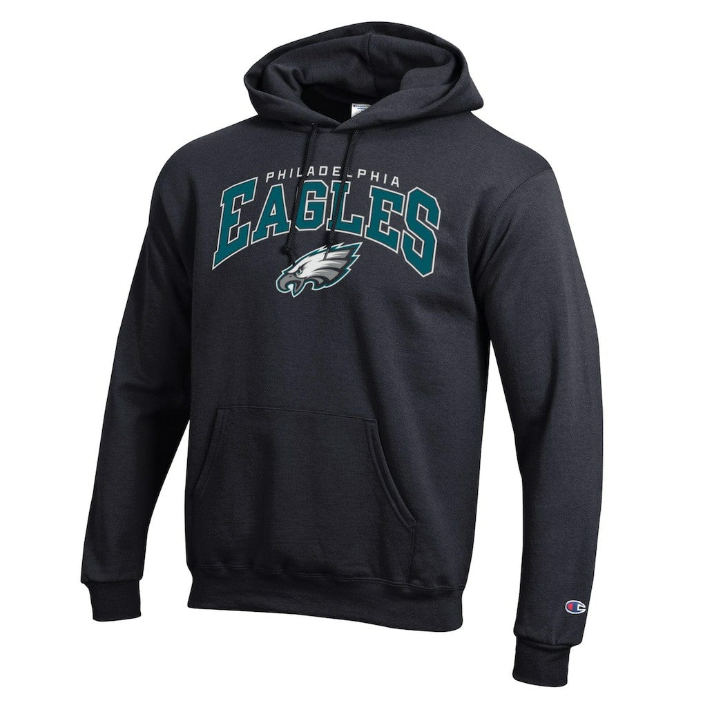 Philadelphia Eagles Champion Powerblend Arch over Logo Hoodie Black | NFL
