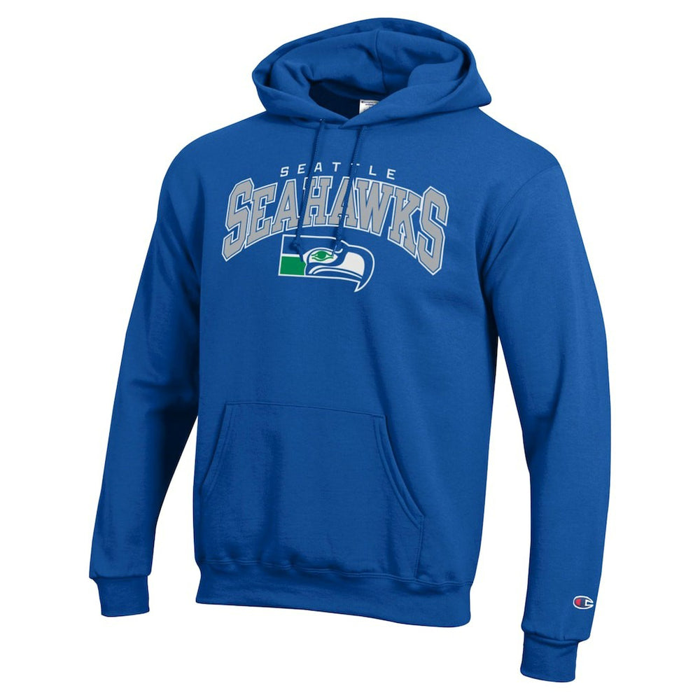 Seattle Seahawks Champion Powerblend Arch over Logo Hoodie Royal | NFL