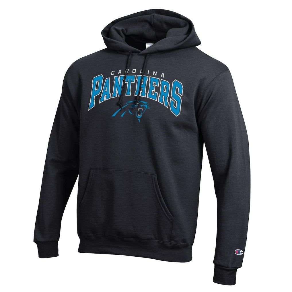 Carolina Panthers Champion Powerblend Arch over Logo Hoodie Black | NFL