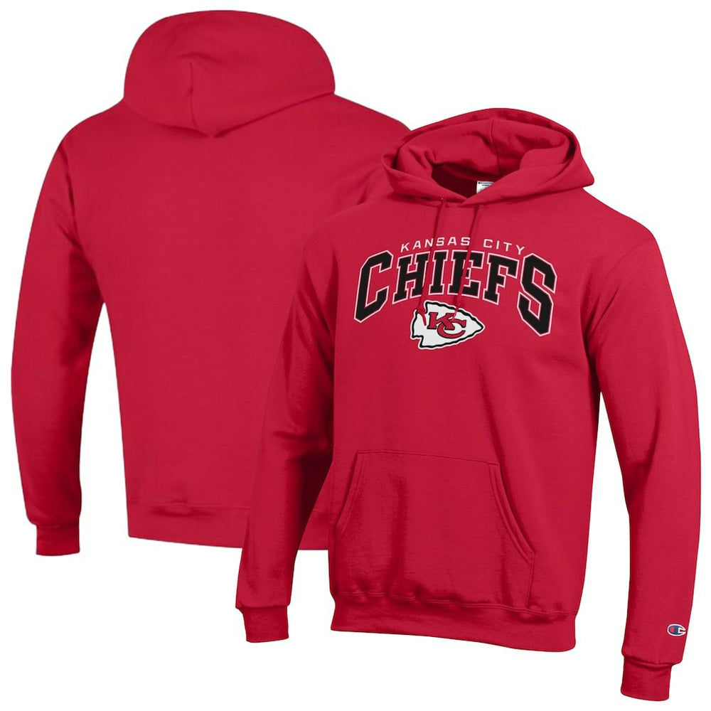 Kansas City Chiefs Champion Powerblend Arch over Logo Hoodie Red | NFL