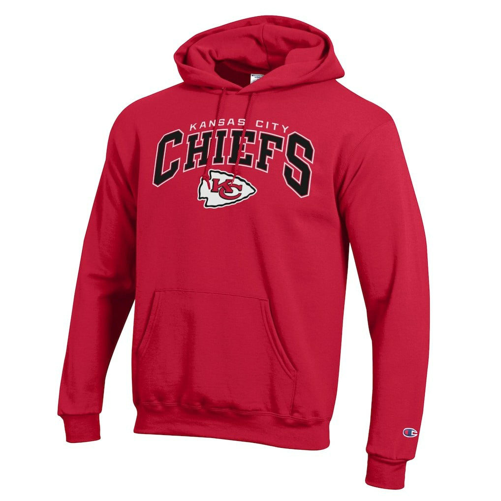 Kansas City Chiefs Champion Powerblend Arch over Logo Hoodie Red | NFL