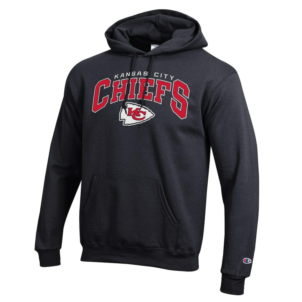 Kansas City Chiefs Champion Powerblend Arch over Logo Hoodie Black | NFL