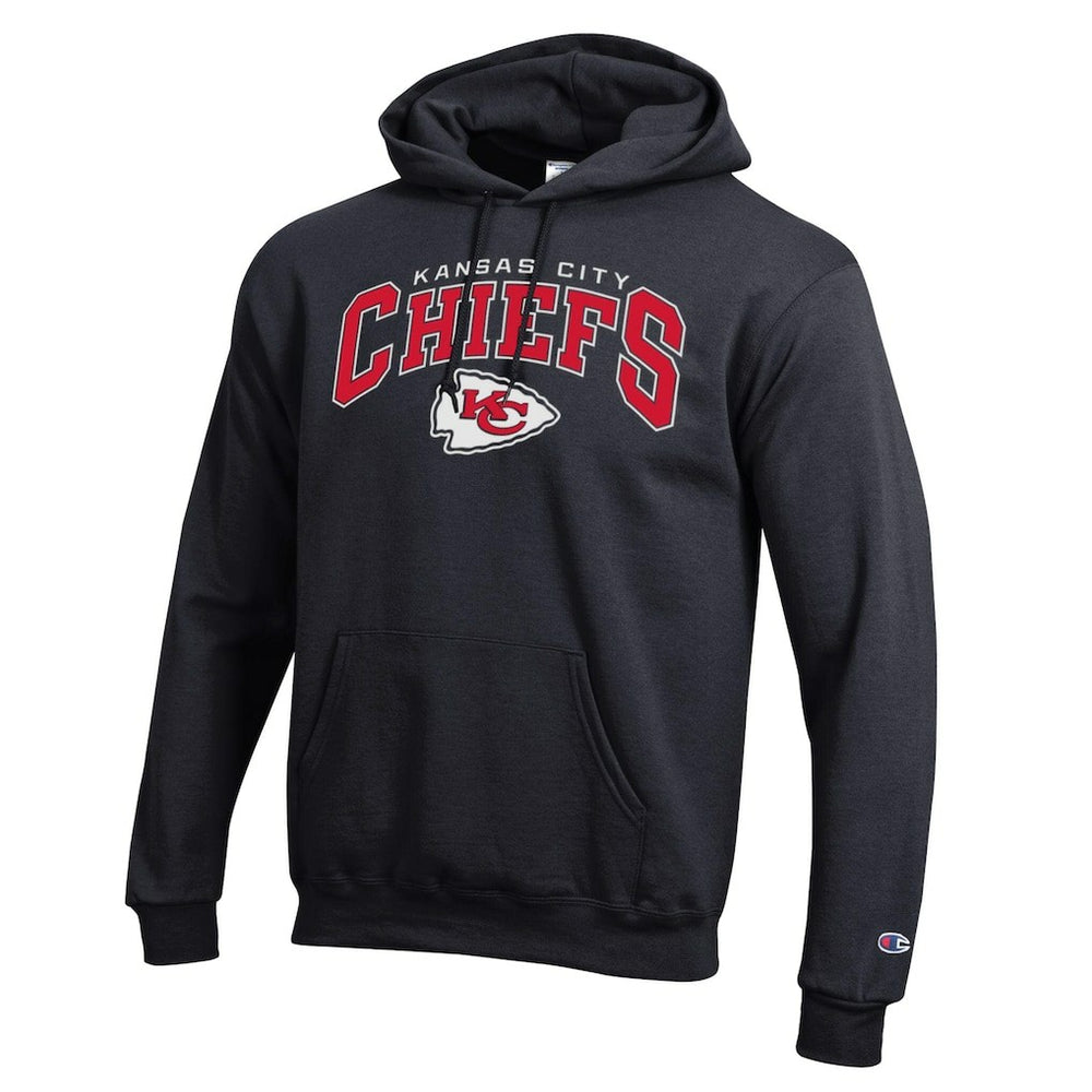 Kansas City Chiefs Champion Powerblend Arch over Logo Hoodie Black | NFL