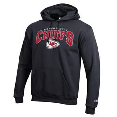 Kansas City Chiefs Champion Powerblend Arch over Logo Hoodie Black | NFL