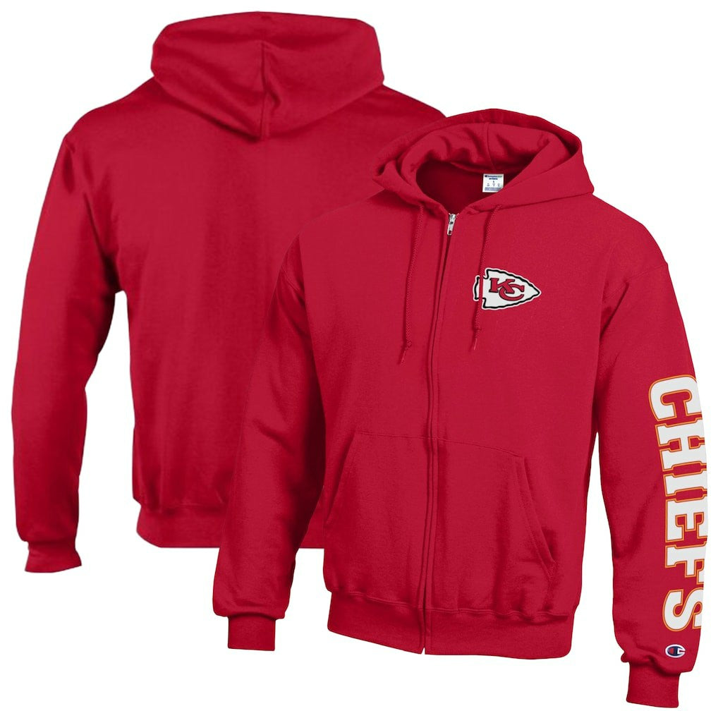 Kansas City Chiefs Champion Powerblend Fleece Full-Zip Hoodie Red | NFL