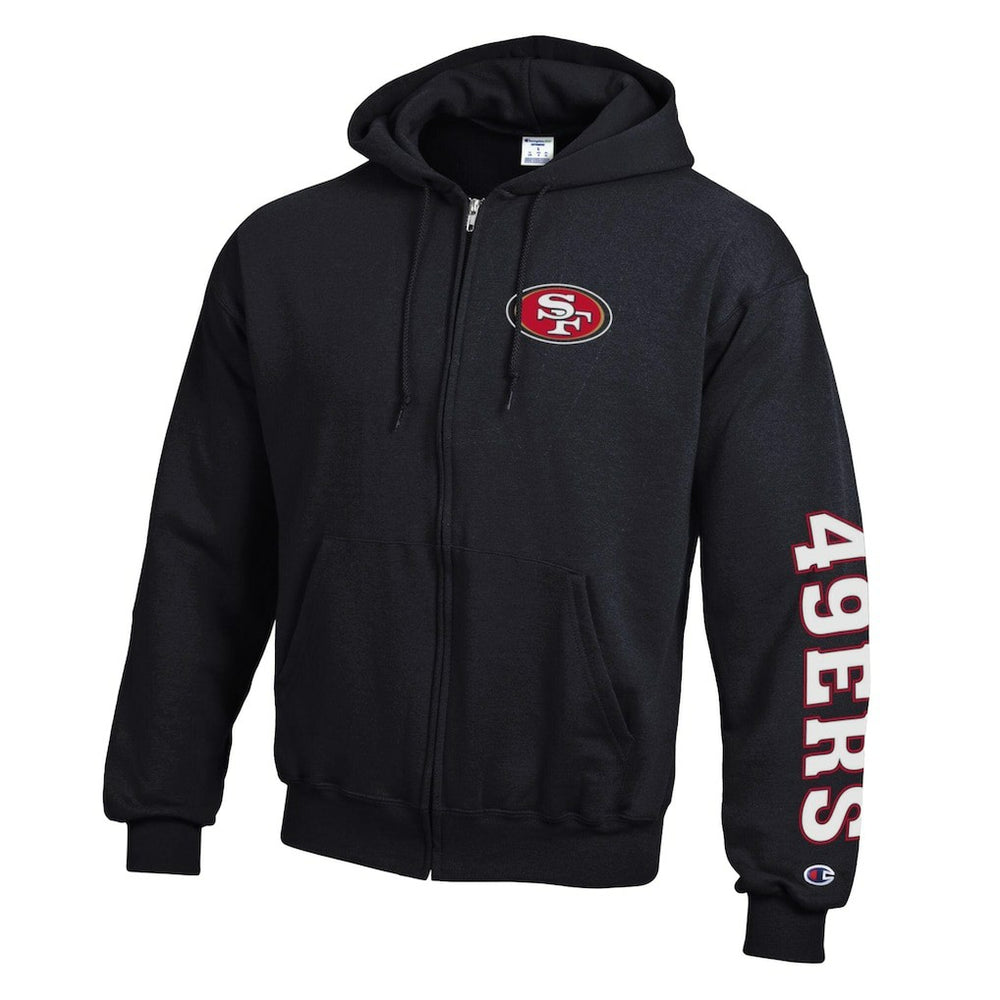 San Francisco 49ers Champion Powerblend Fleece Full-Zip Hoodie Black | NFL