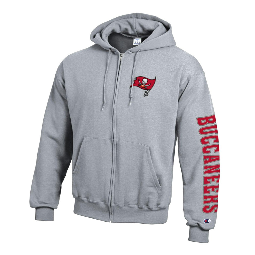 Tampa Bay Buccaneers Champion Powerblend Fleece Full-Zip Hoodie Heather Charcoal | NFL