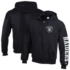 Las Vegas Raiders Champion Powerblend Fleece Full-Zip Hoodie Black | NFL