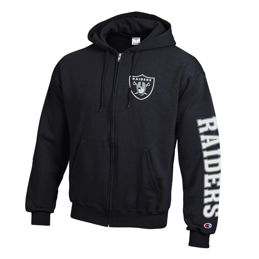 Las Vegas Raiders Champion Powerblend Fleece Full-Zip Hoodie Black | NFL