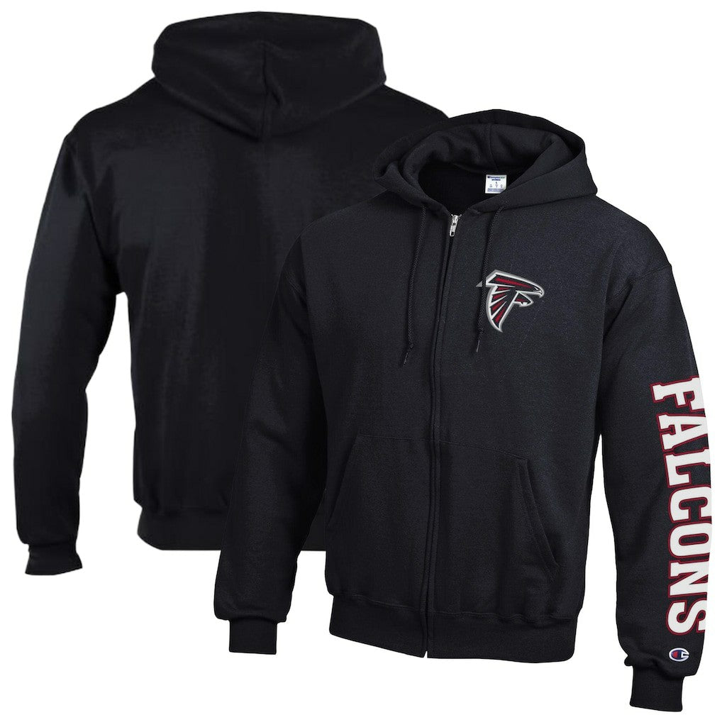 Atlanta Falcons Champion Powerblend Fleece Full-Zip Hoodie Black | NFL