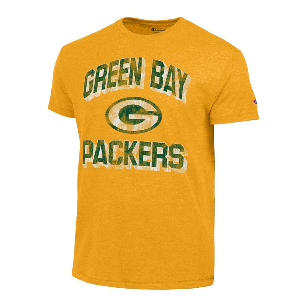 Green Bay Packers Champion Ultimate Tri-Blend T-Shirt Heather Gold | NFL