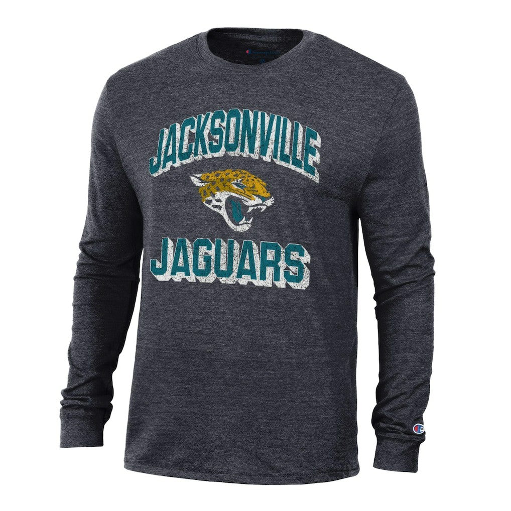 Jacksonville Jaguars Champion Ultimate Tri-Blend Long Sleeve T-Shirt Heather Black | NFL