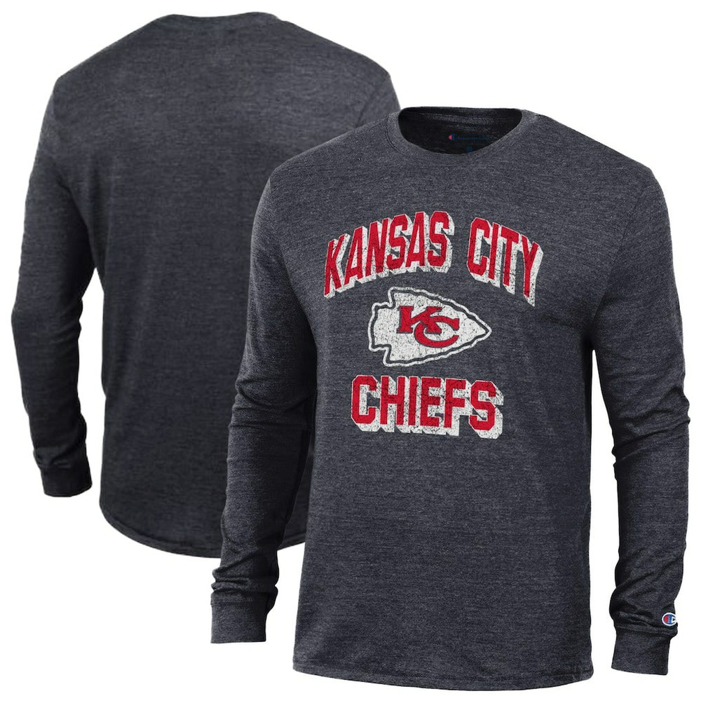 Kansas City Chiefs Champion Ultimate Tri-Blend Long Sleeve T-Shirt Black | NFL
