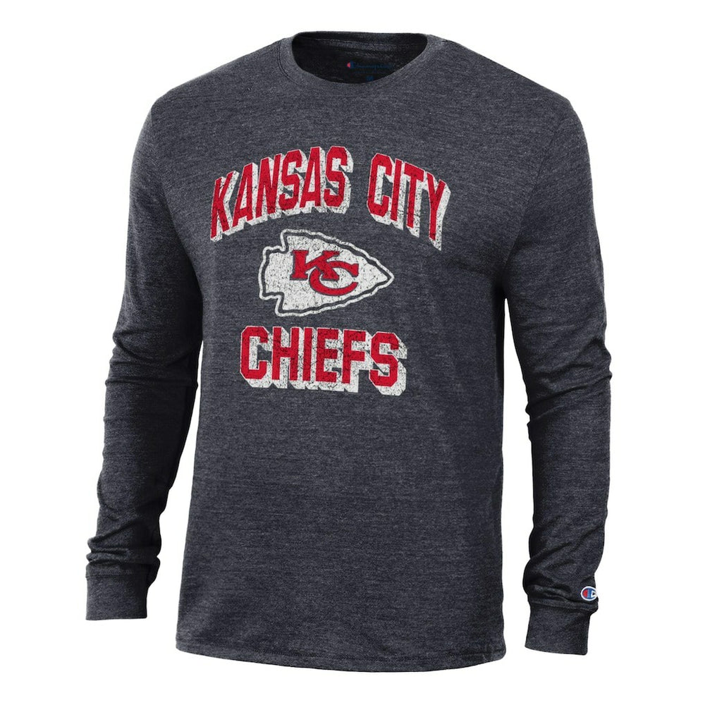 Kansas City Chiefs Champion Ultimate Tri-Blend Long Sleeve T-Shirt Black | NFL