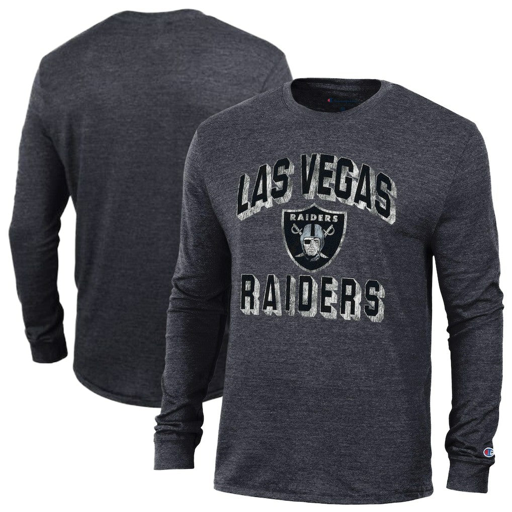 Las Vegas Raiders Champion Ultimate Tri-Blend Long Sleeve T-Shirt Black | NFL