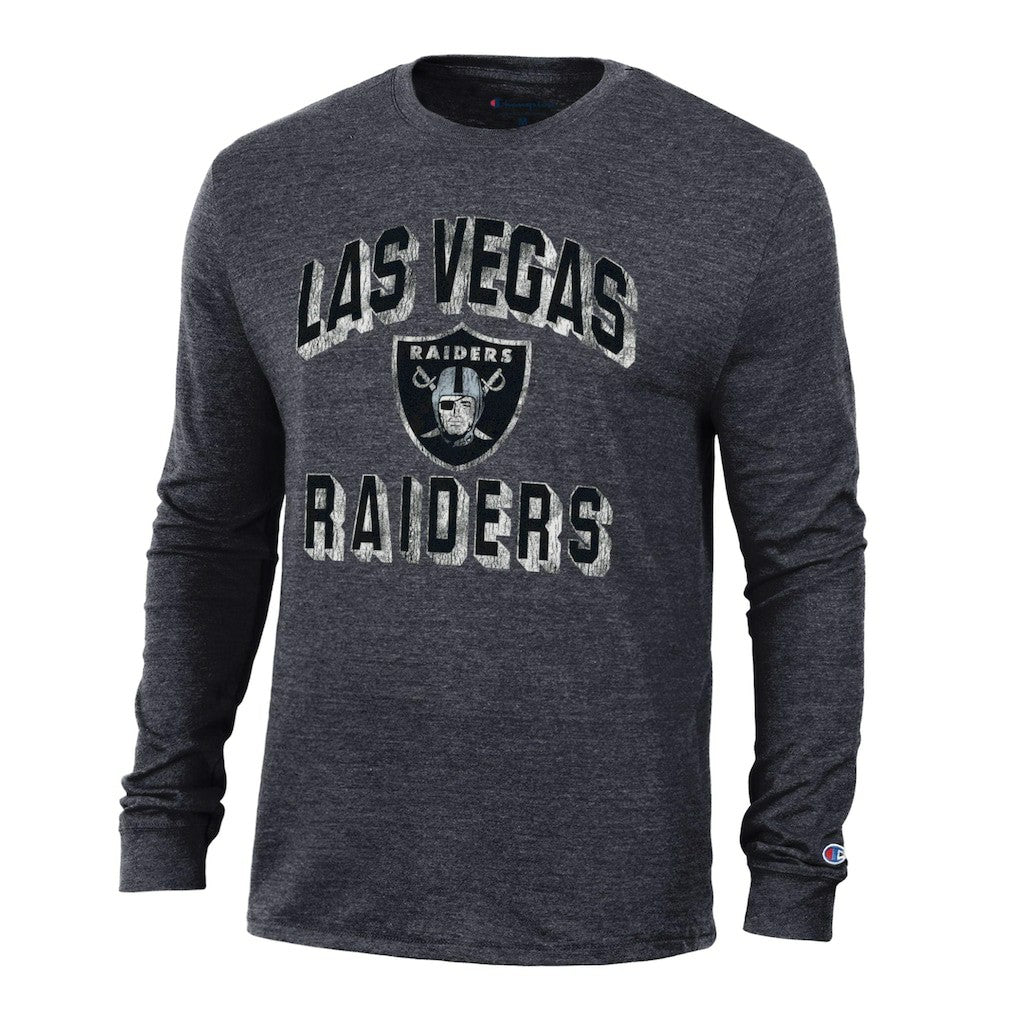 Las Vegas Raiders Champion Ultimate Tri-Blend Long Sleeve T-Shirt Black | NFL