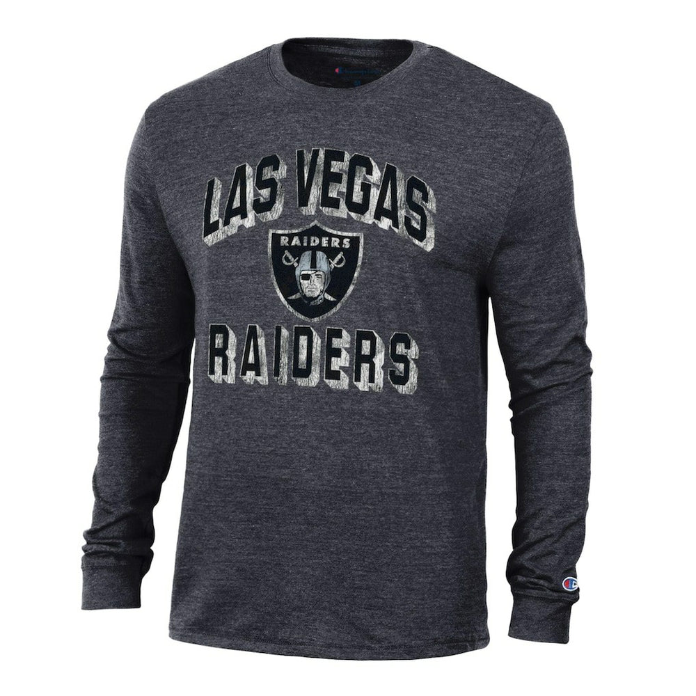 Las Vegas Raiders Champion Ultimate Tri-Blend Long Sleeve T-Shirt Black | NFL