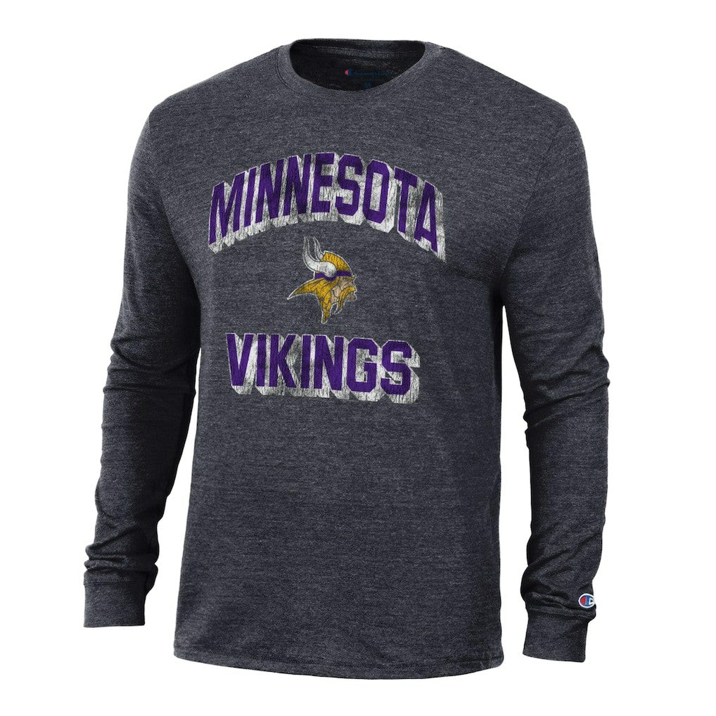Minnesota Vikings Champion Ultimate Tri-Blend Long Sleeve T-Shirt Heather Black | NFL