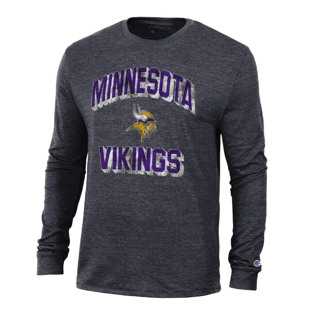 Minnesota Vikings Champion Ultimate Tri-Blend Long Sleeve T-Shirt Heather Black | NFL