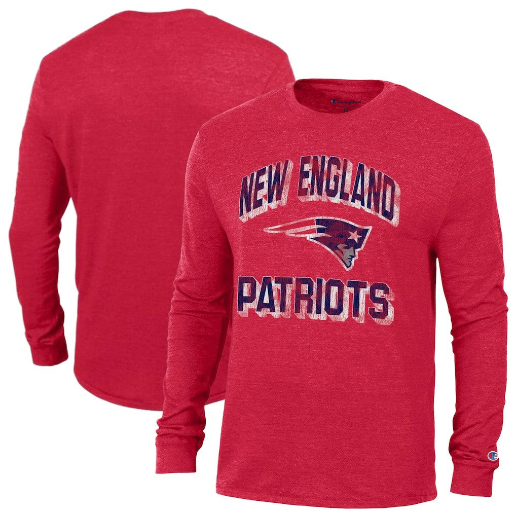 New England Patriots Champion Ultimate Tri-Blend Long Sleeve T-Shirt Red | NFL
