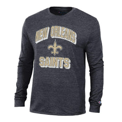 New Orleans Saints Champion Ultimate Tri-Blend Long Sleeve T-Shirt Heather Black | NFL