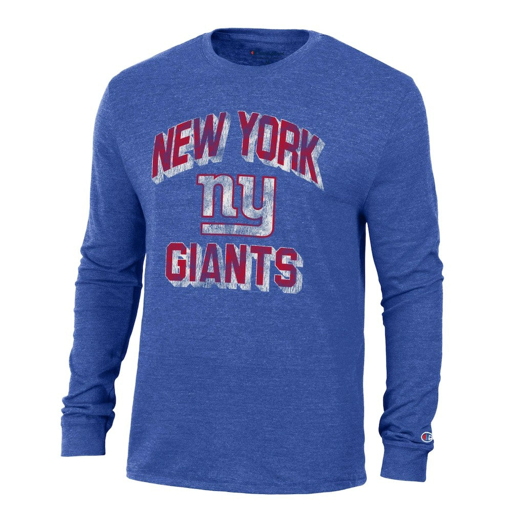 New York Giants Champion Ultimate Tri-Blend Long Sleeve T-Shirt Heather Royal | NFL