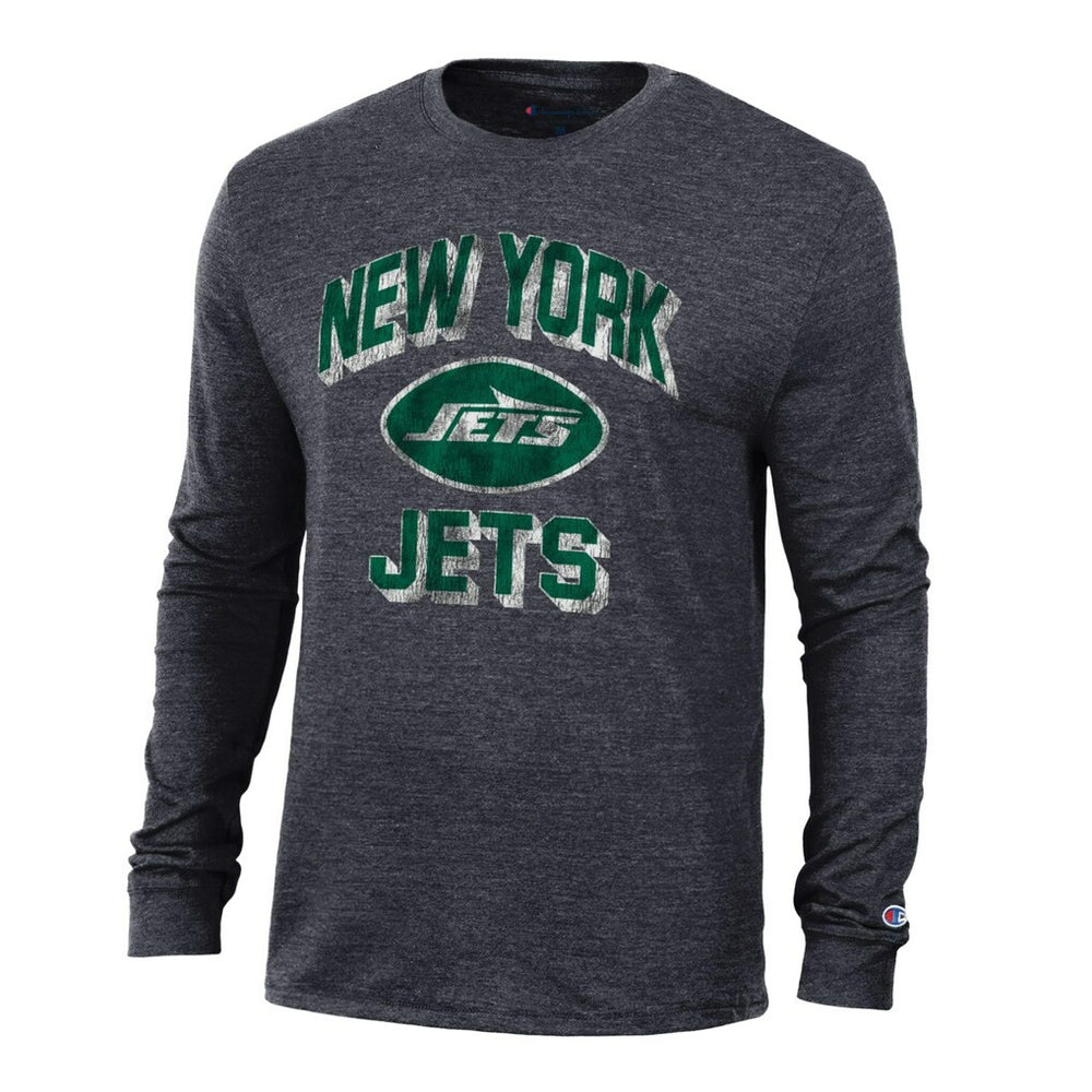 New York Jets Champion Ultimate Tri-Blend Long Sleeve T-Shirt Heather Black | NFL