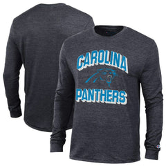 Carolina Panthers Champion Ultimate Tri-Blend Long Sleeve T-Shirt Heather Black | NFL