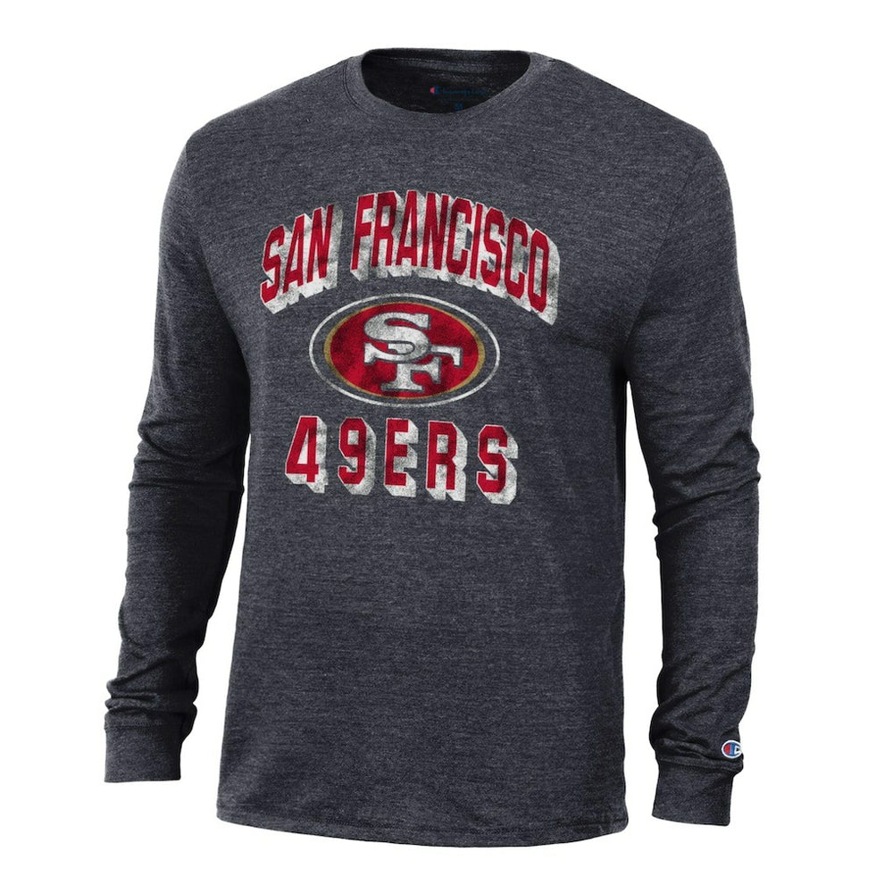 San Francisco 49ers Champion Ultimate Tri-Blend Long Sleeve T-Shirt Heather Black | NFL