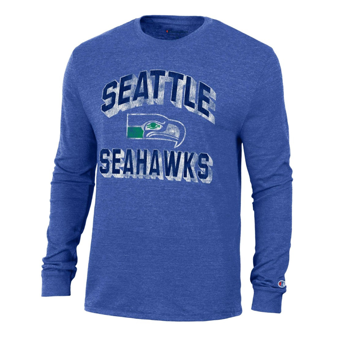 Seattle Seahawks Champion Ultimate Tri-Blend Long Sleeve T-Shirt Heather Royal | NFL