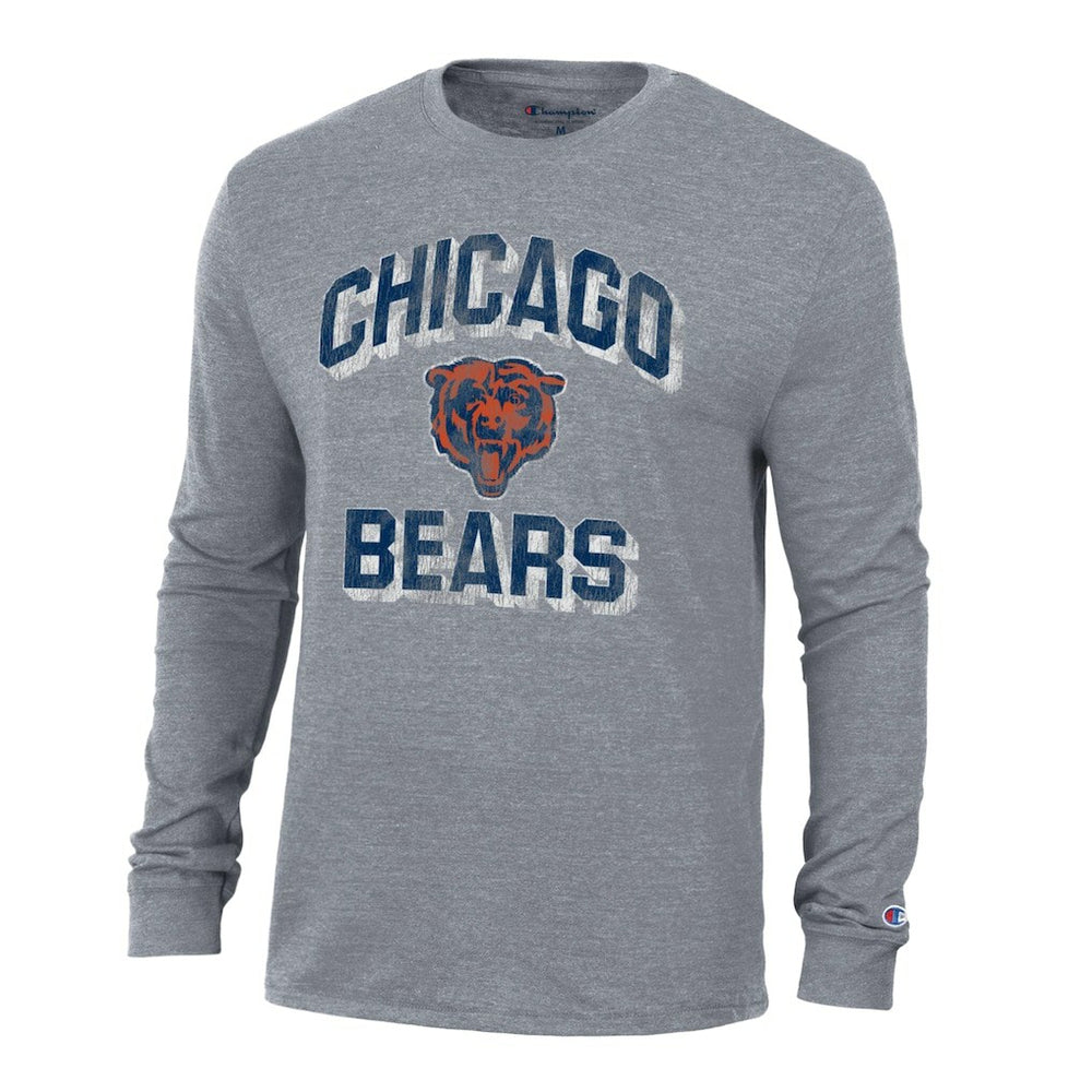 Chicago Bears Champion Ultimate Tri-Blend Long Sleeve T-Shirt Charcoal | NFL