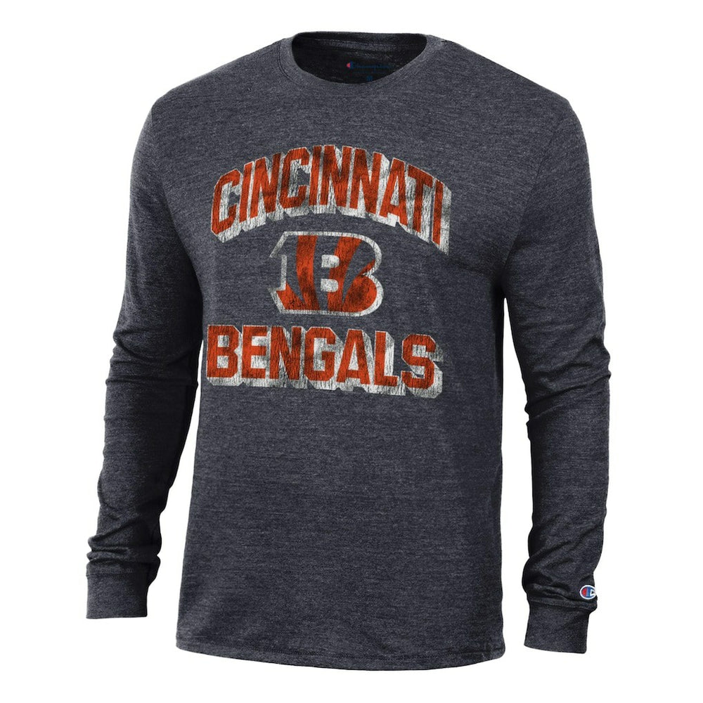 Cincinnati Bengals Champion Ultimate Tri-Blend Long Sleeve T-Shirt Black | NFL