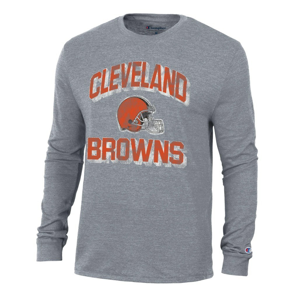 Cleveland Browns Champion Ultimate Tri-Blend Long Sleeve T-Shirt Charcoal | NFL