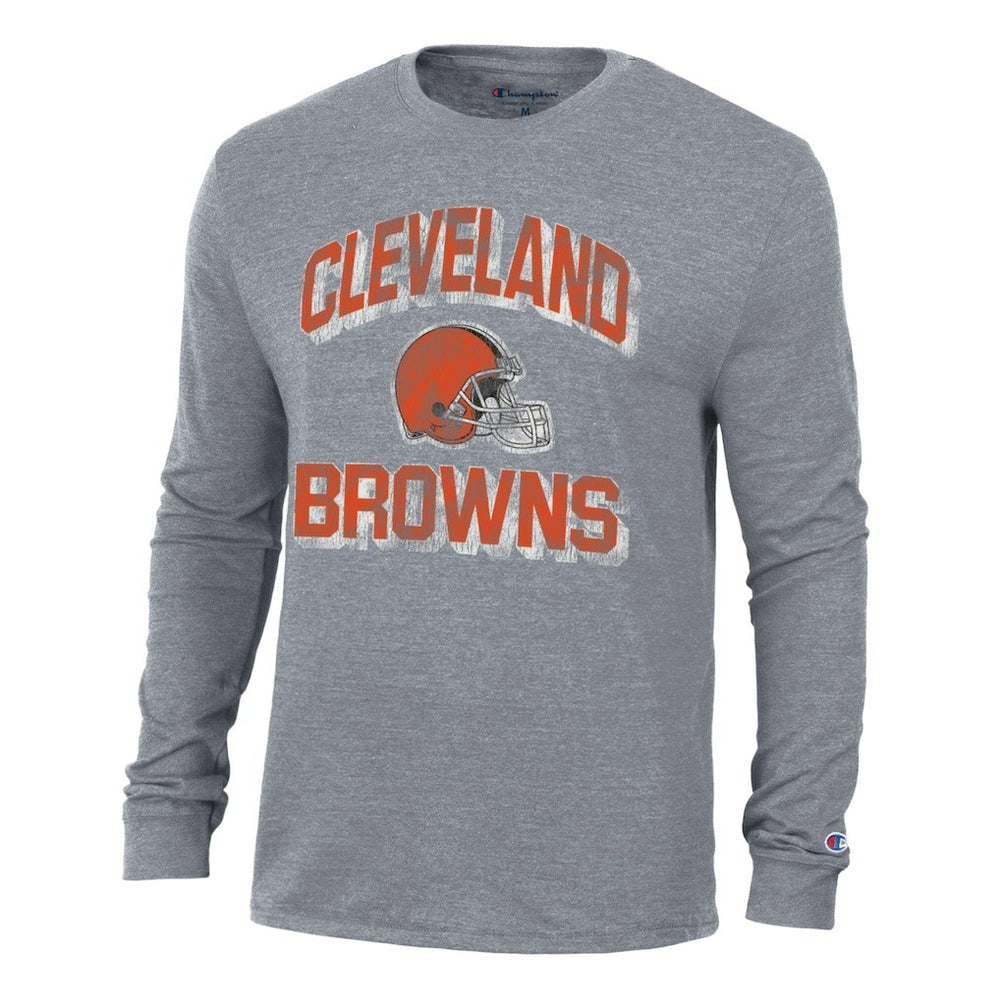 Cleveland Browns Champion Ultimate Tri-Blend Long Sleeve T-Shirt Charcoal | NFL