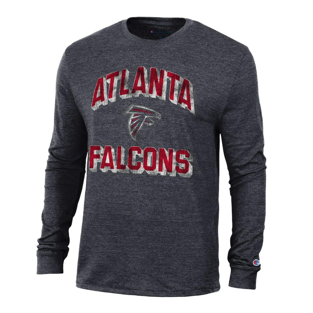 Atlanta Falcons Champion Ultimate Tri-Blend Long Sleeve T-Shirt Heather Black | NFL