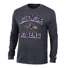 Baltimore Ravens Champion Ultimate Tri-Blend Long Sleeve T-Shirt Black | NFL
