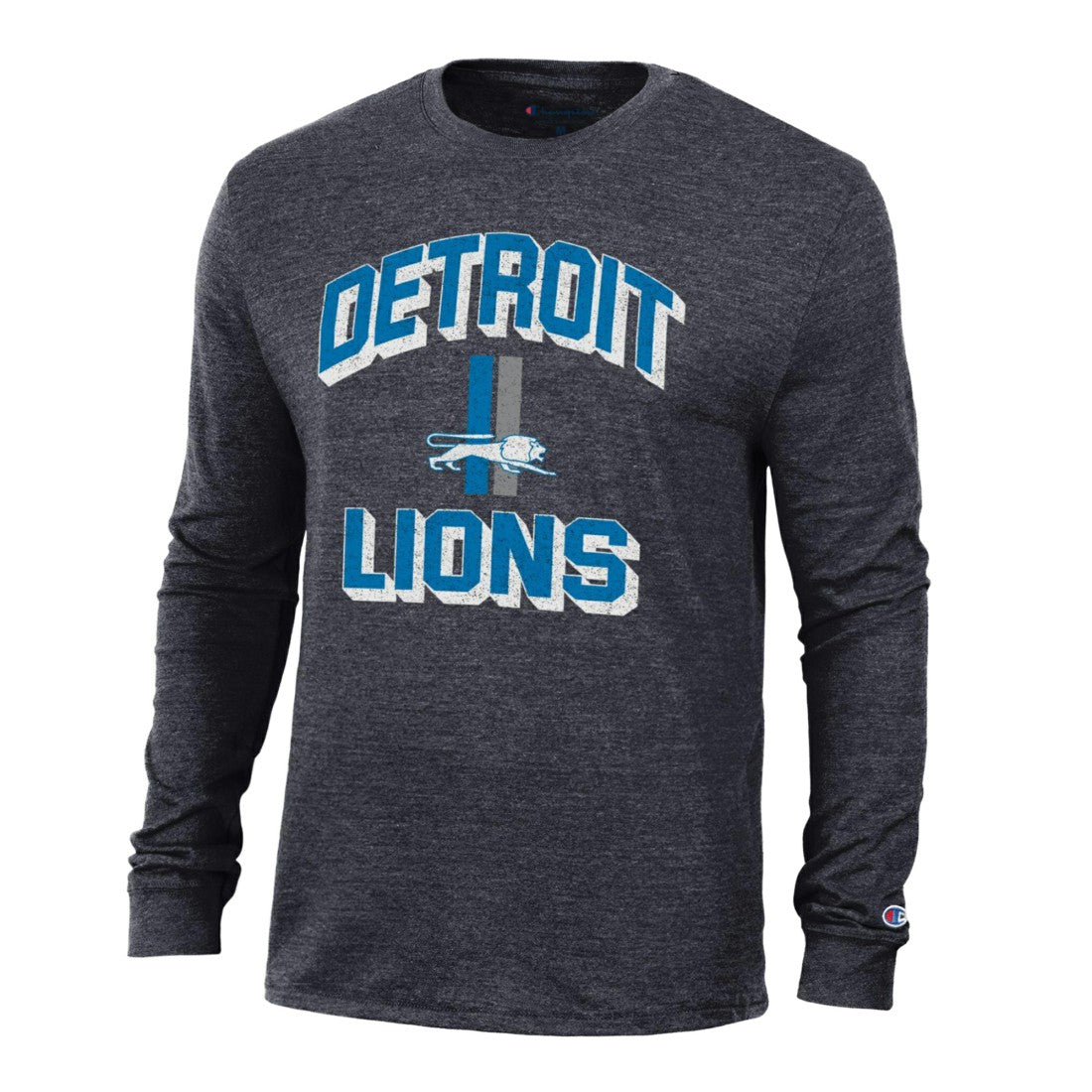 Detroit Lions Champion Ultimate Tri-Blend Long Sleeve T-Shirt Heather Charcoal | NFL
