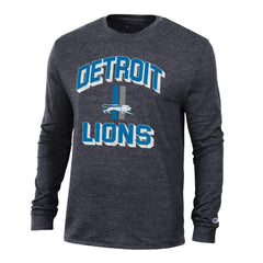 Detroit Lions Champion Ultimate Tri-Blend Long Sleeve T-Shirt Heather Charcoal | NFL