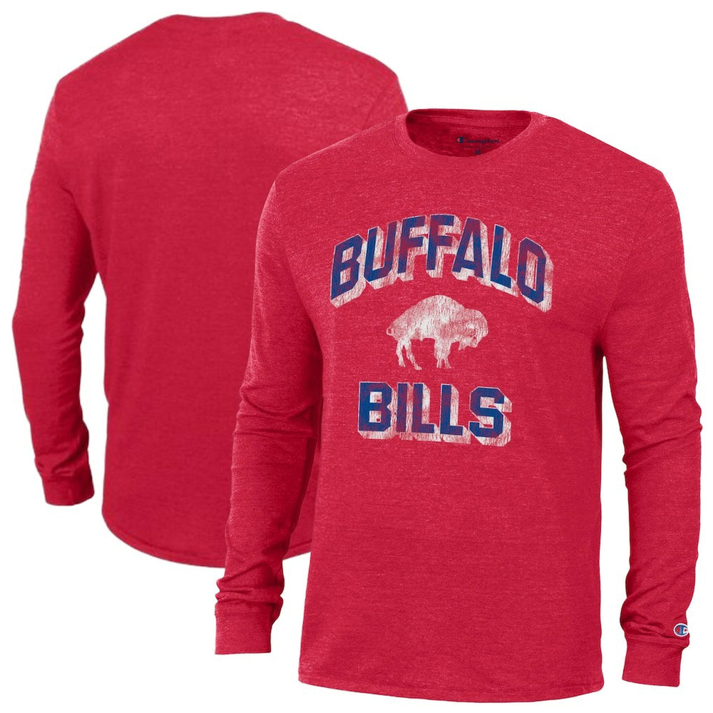 Buffalo Bills Champion Ultimate Tri-Blend Long Sleeve T-Shirt Red | NFL