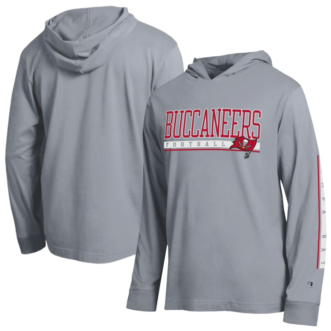 Tampa Bay Buccaneers Champion All Star Hooded T-Shirt Heather Gray | NFL