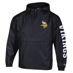 Minnesota Vikings Champion Packable Windbreaker Half-Zip Jacket Black | NFL