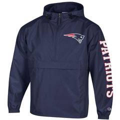 New England Patriots Champion Packable Windbreaker Half-Zip Jacket Navy | NFL