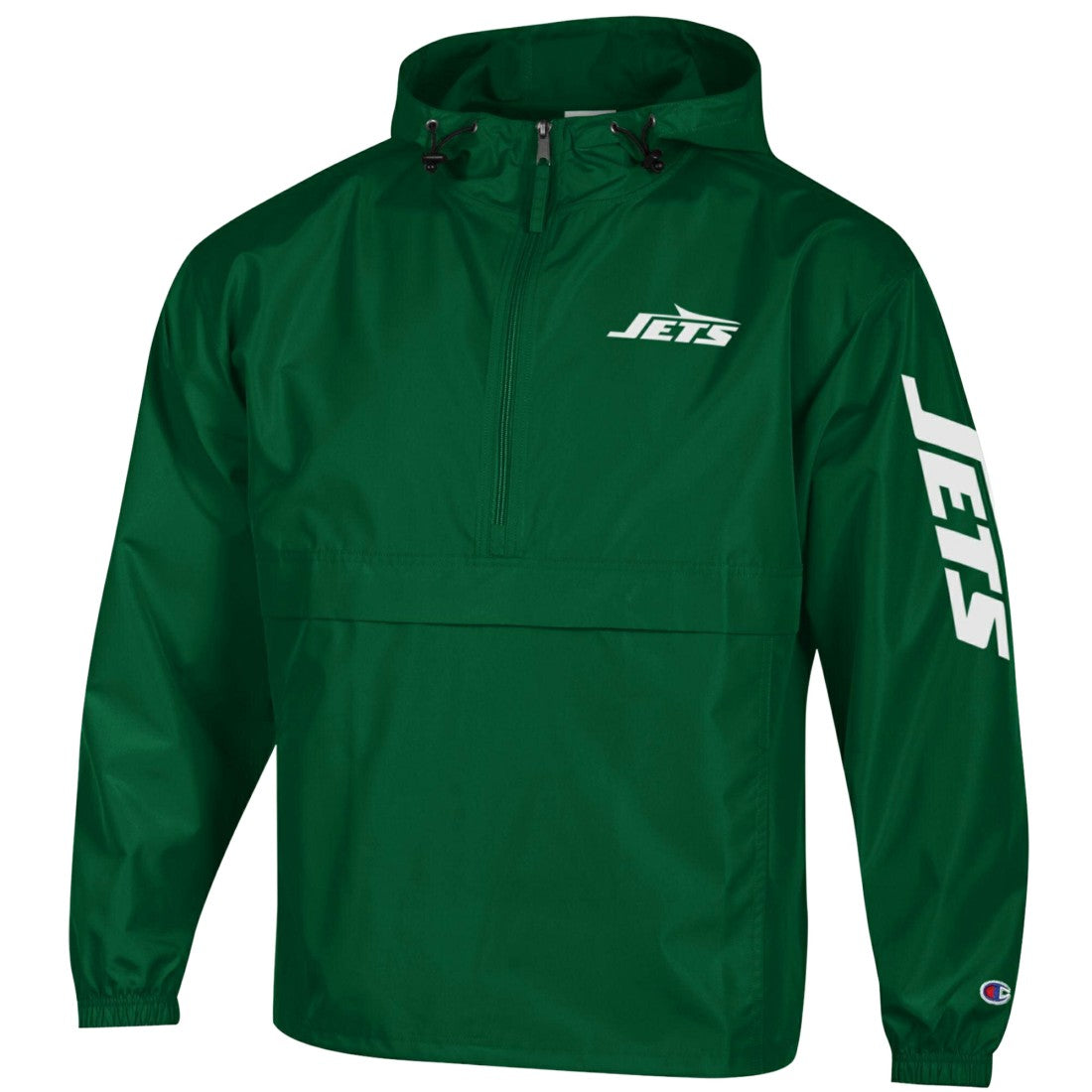 New York Jets Champion Packable Windbreaker Half-Zip Jacket Green | NFL