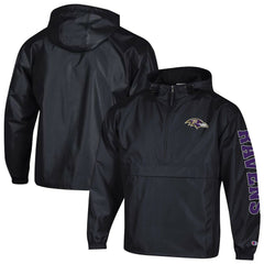 Baltimore Ravens Champion Packable Windbreaker Half-Zip Jacket Black | NFL