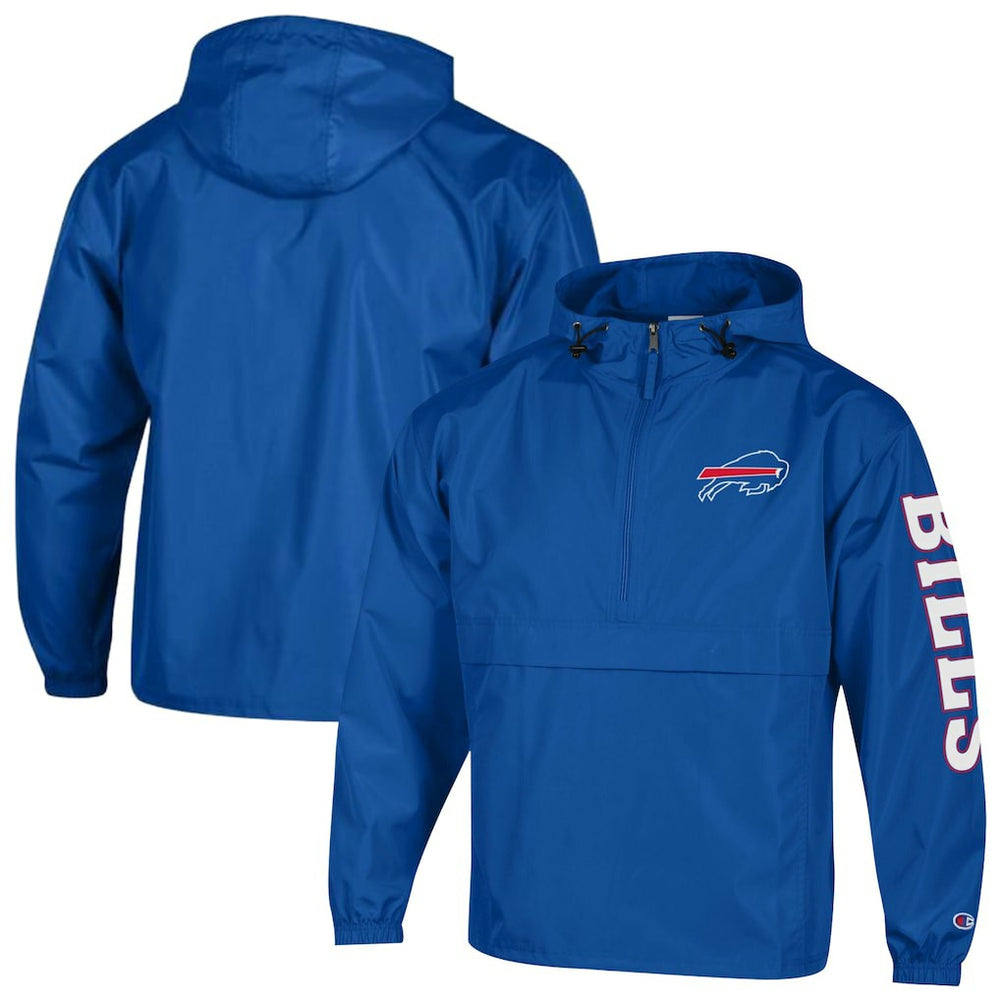 Buffalo Bills Champion Packable Windbreaker Half-Zip Jacket Royal | NFL